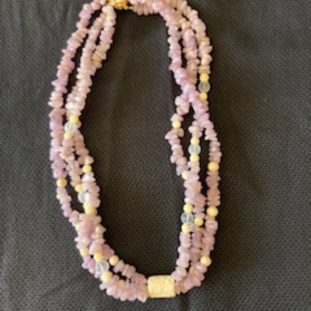 Amethyst & bone beaded necklace